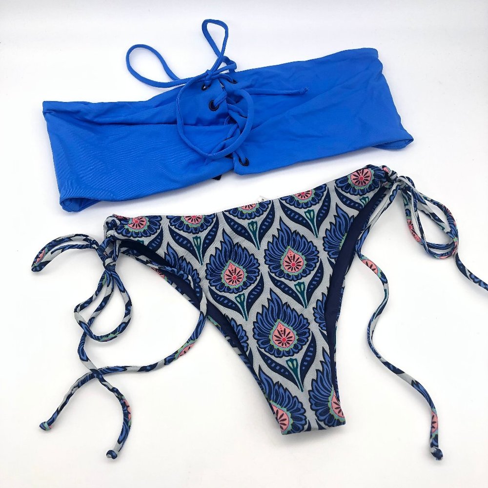 Tavik Blue Bikini Set with Adjustable Ties